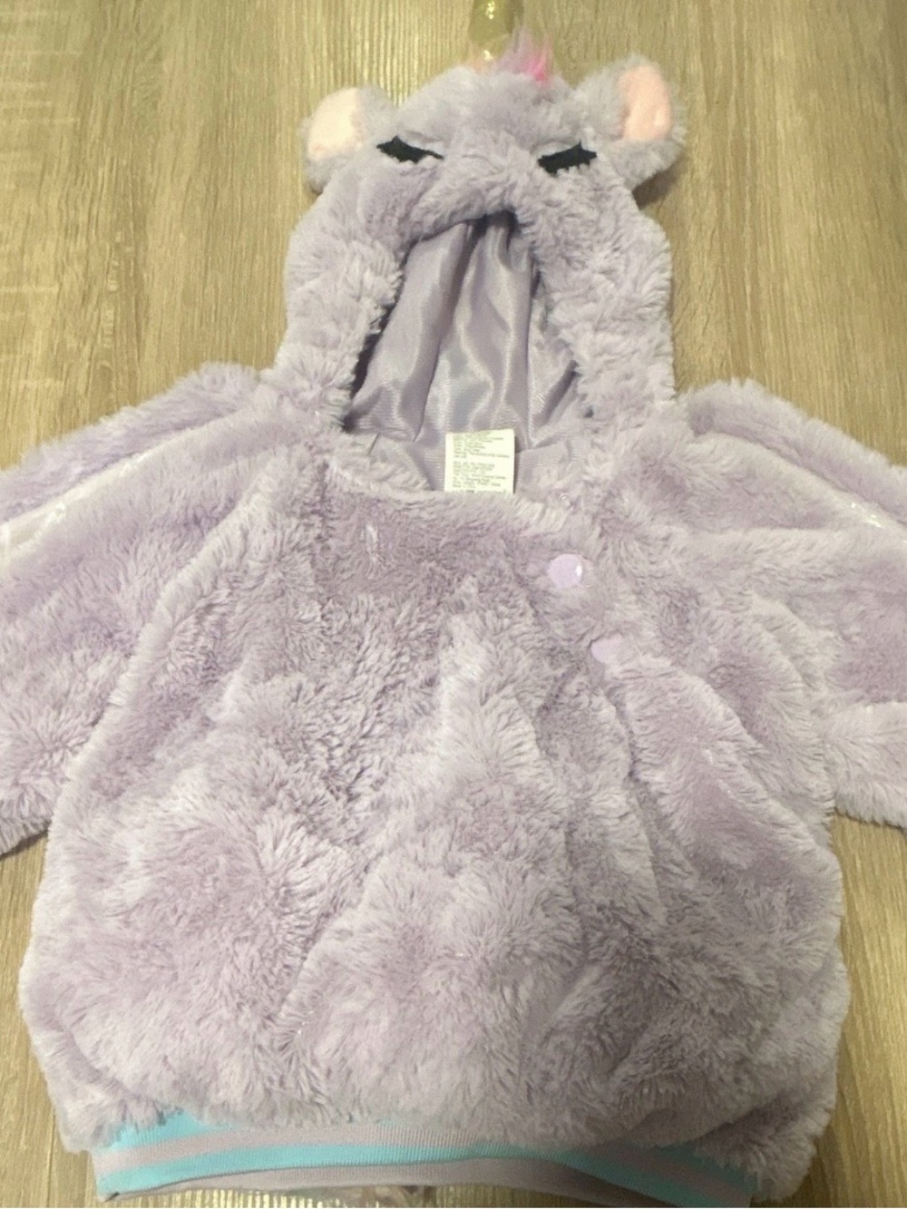 Target Lavender Plush Unicorn Hooded Costume Jacket